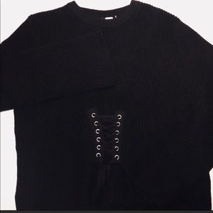 H&M Black Corset Sweater